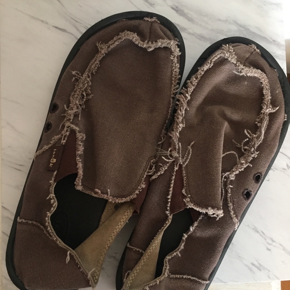 Sanuk Brown Slip-on Shoes